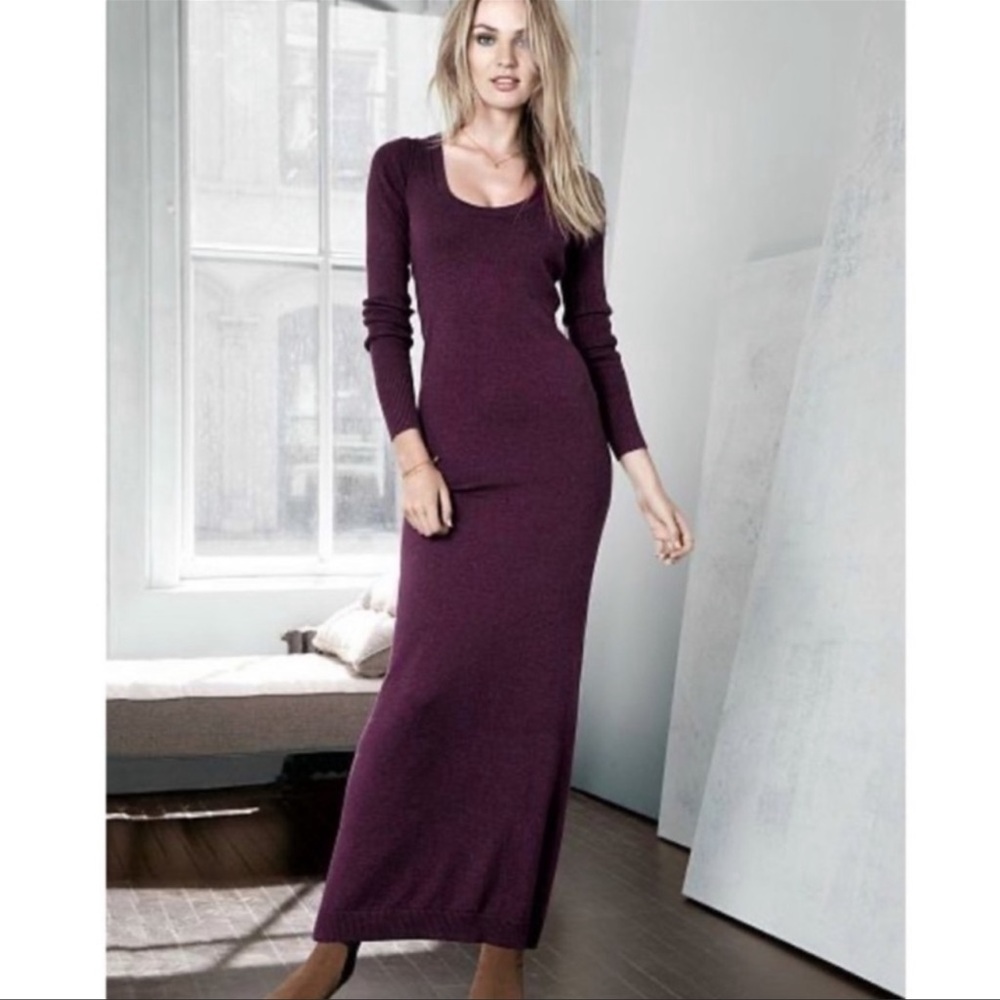 Victoria’s Secret cashmere blend eggplant sweater dress